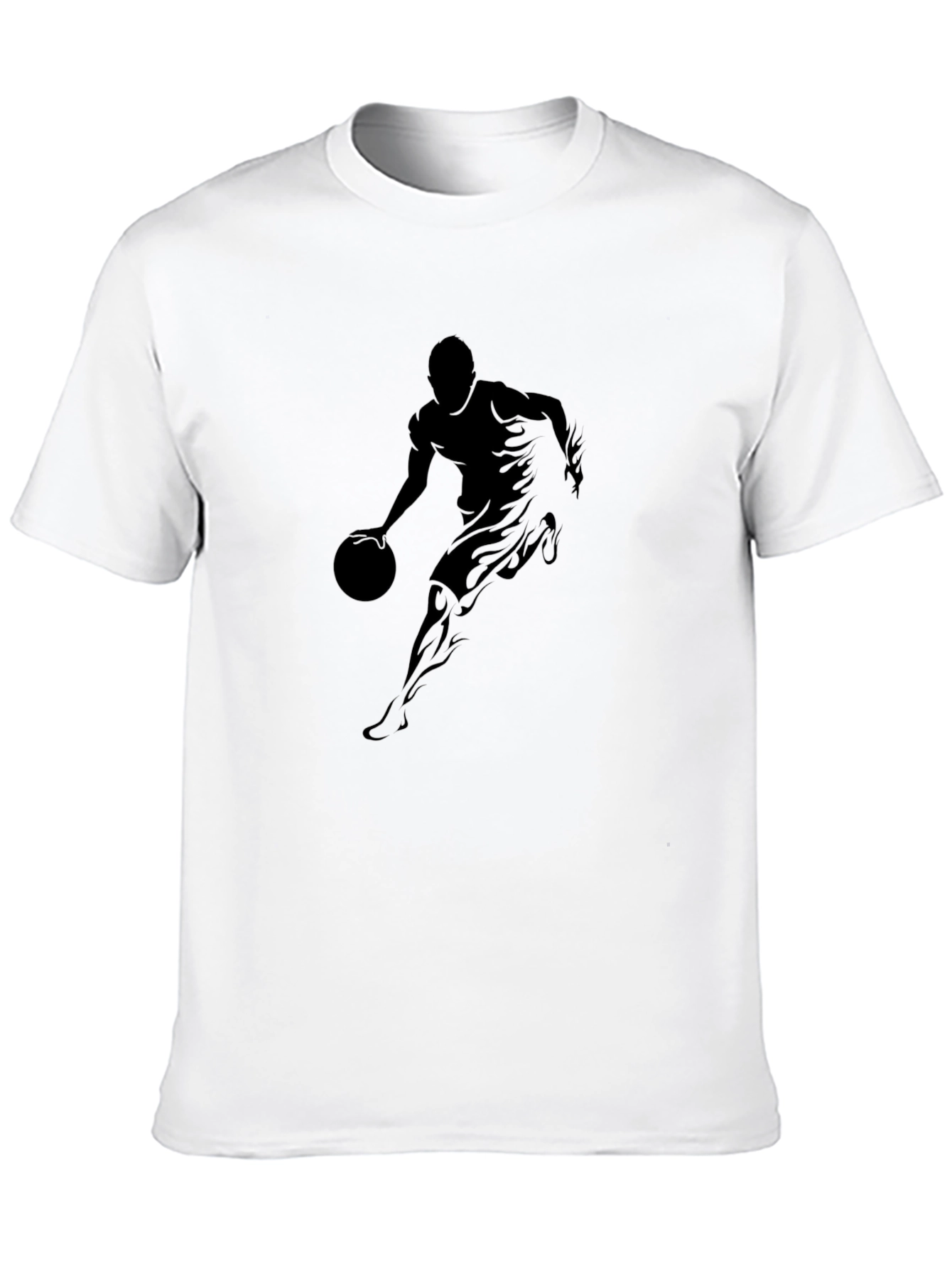 Basketball Player Graphic Tee - Black Cotton T-Shirt