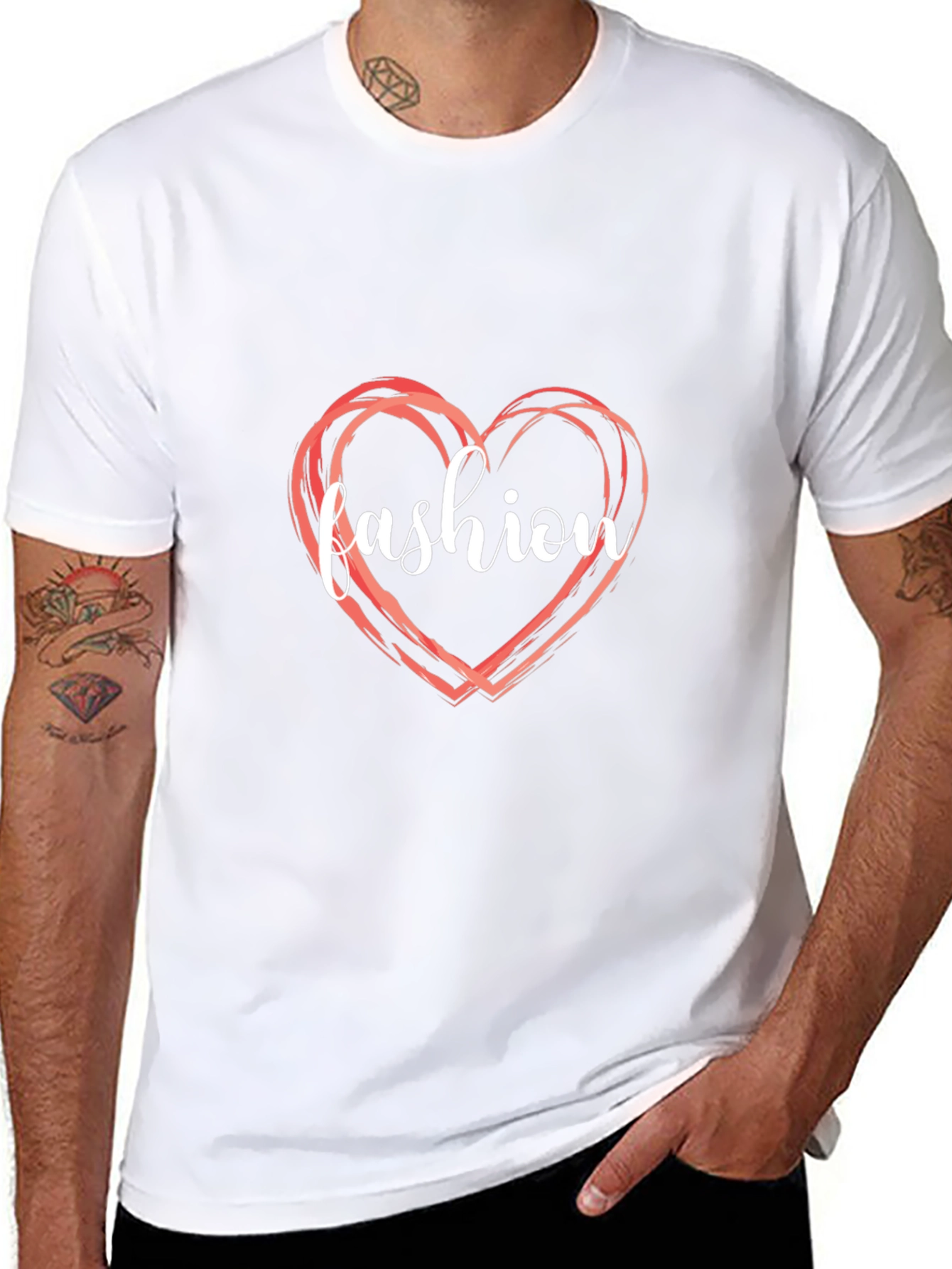 Fashion Heart Graphic Tee - Stylish Casual Wear