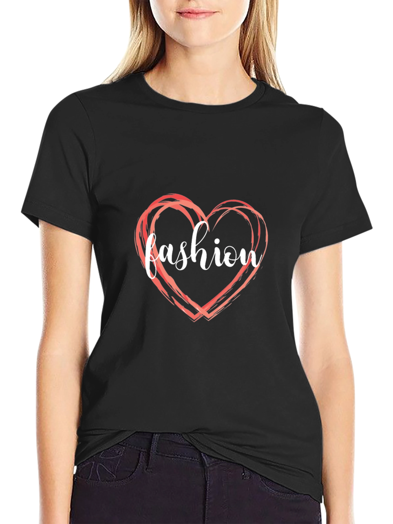 Fashion Heart Graphic Tee - Stylish Casual Wear