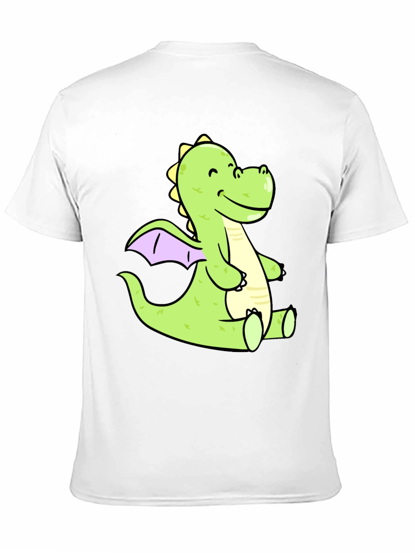 Cute Cartoon Dragon Graphic Tee - Black