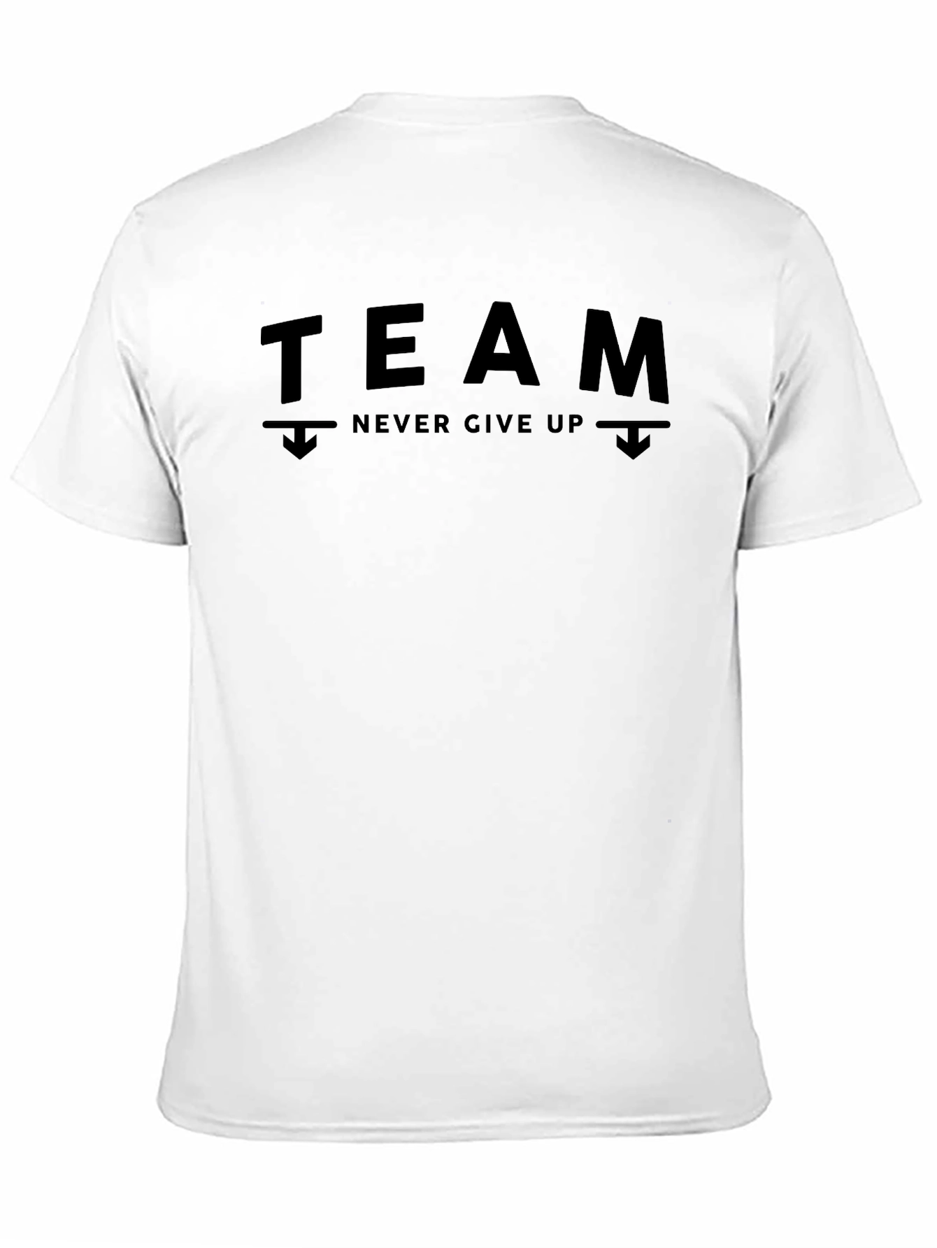 Team Never Give Up Black Graphic T-Shirt