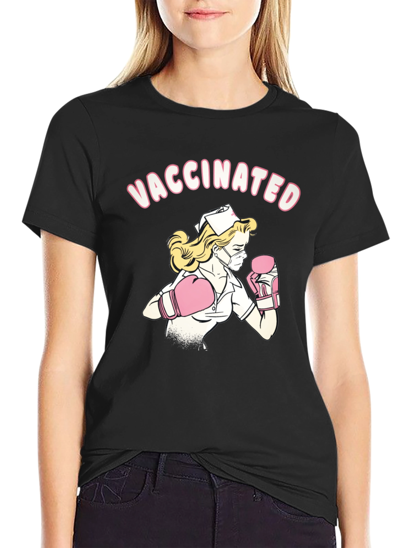 Vaccinated Nurse Boxer T-Shirt