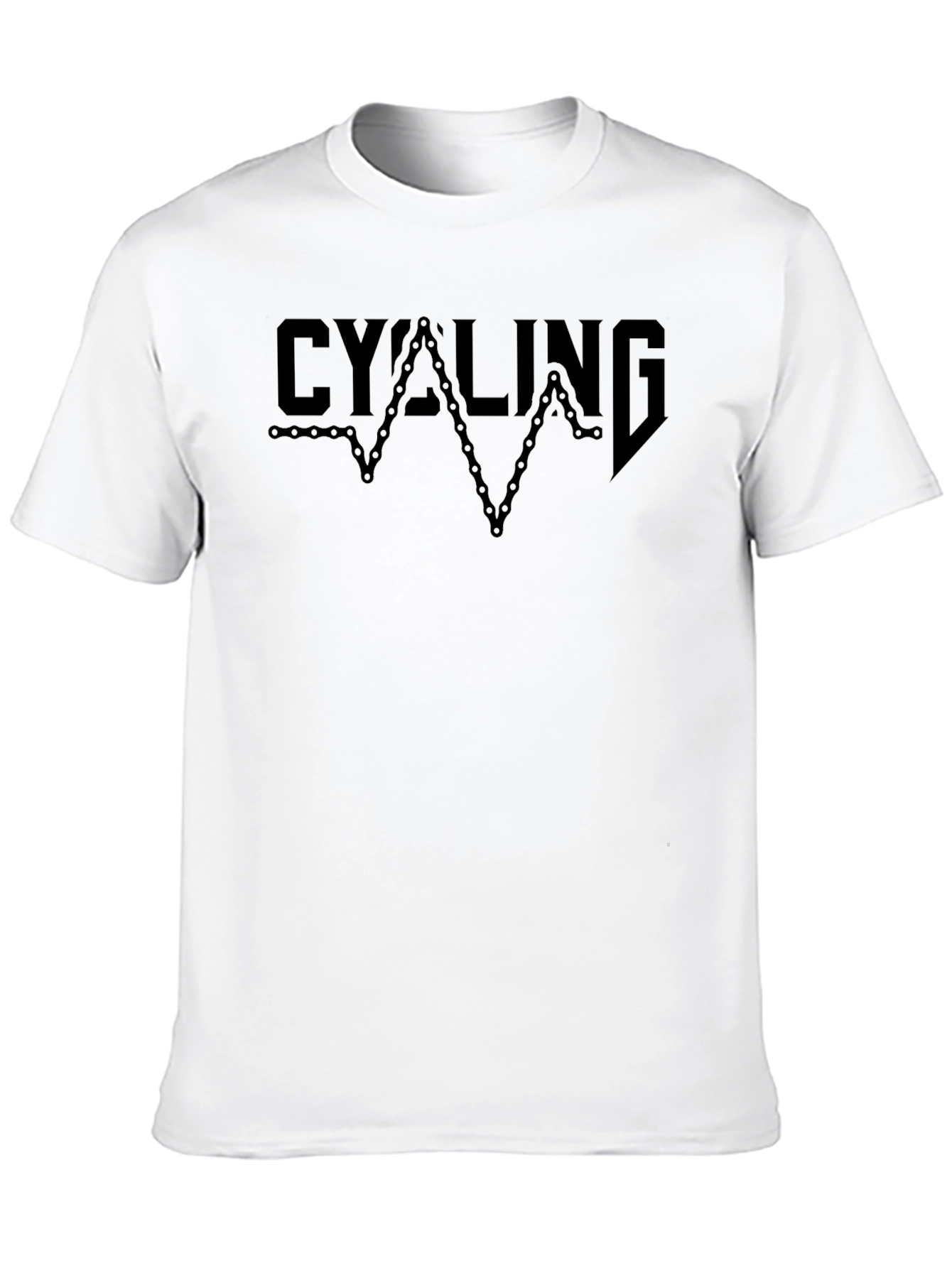 Cycling Chain Graphic T-Shirt - Black