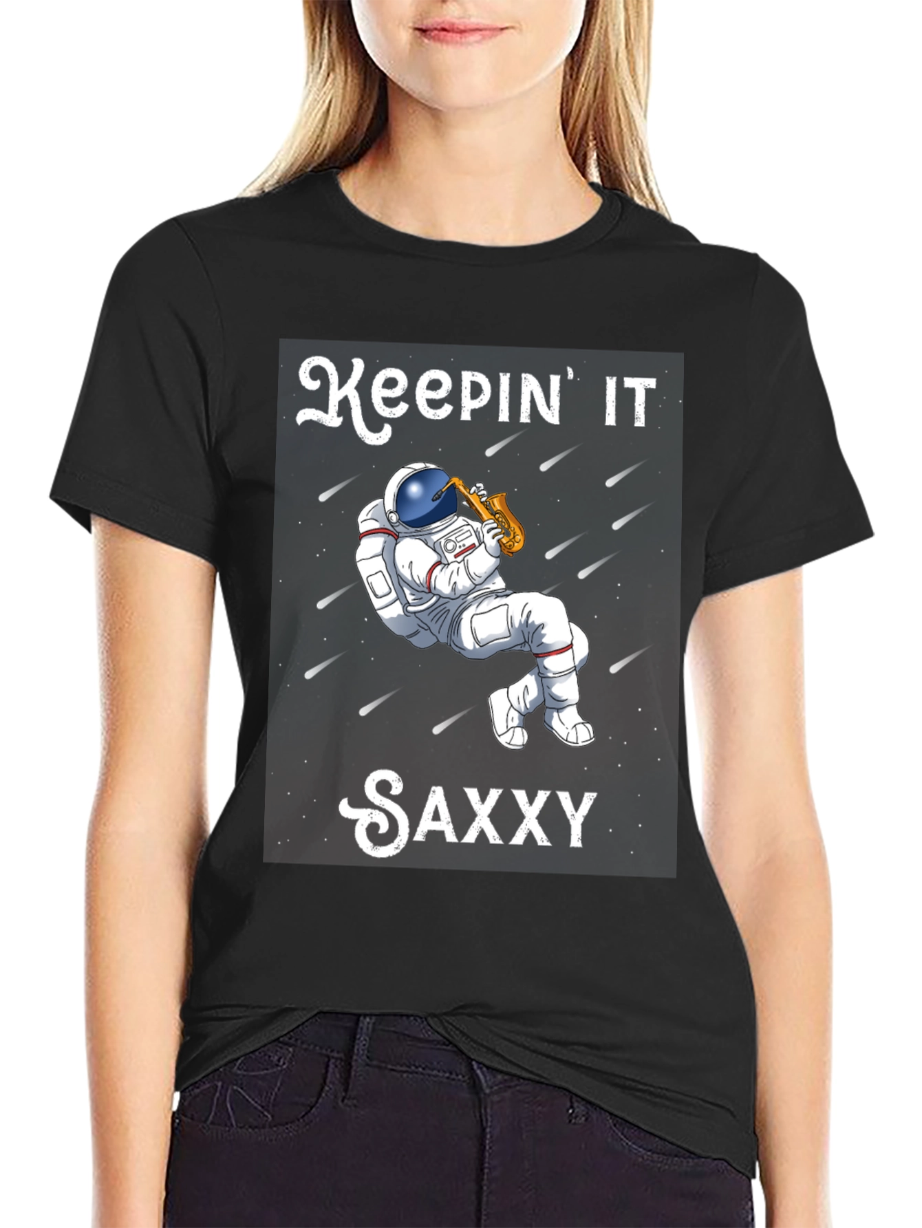 Keepin It Saxxy T-Shirt - Astronaut Saxophone Player