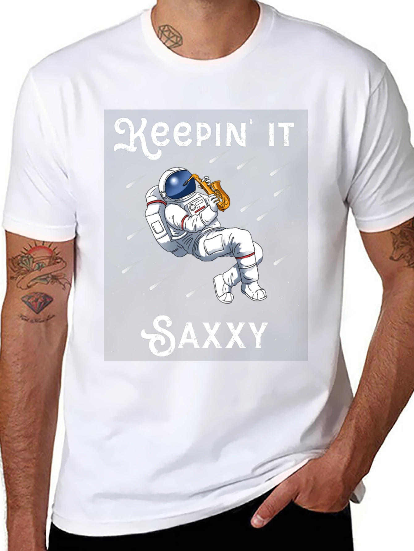 Keepin It Saxxy T-Shirt - Astronaut Saxophone Player
