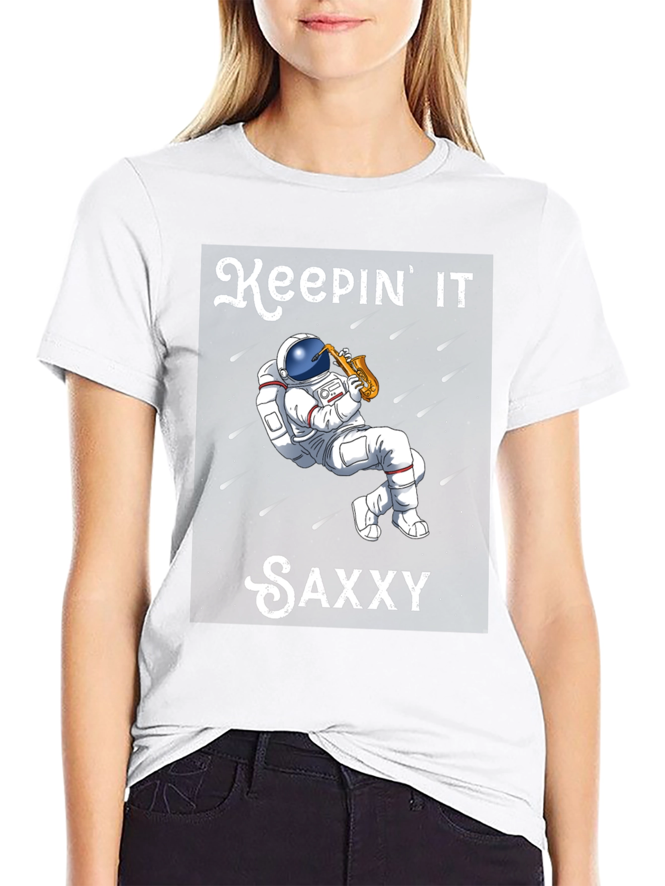 Keepin It Saxxy T-Shirt - Astronaut Saxophone Player
