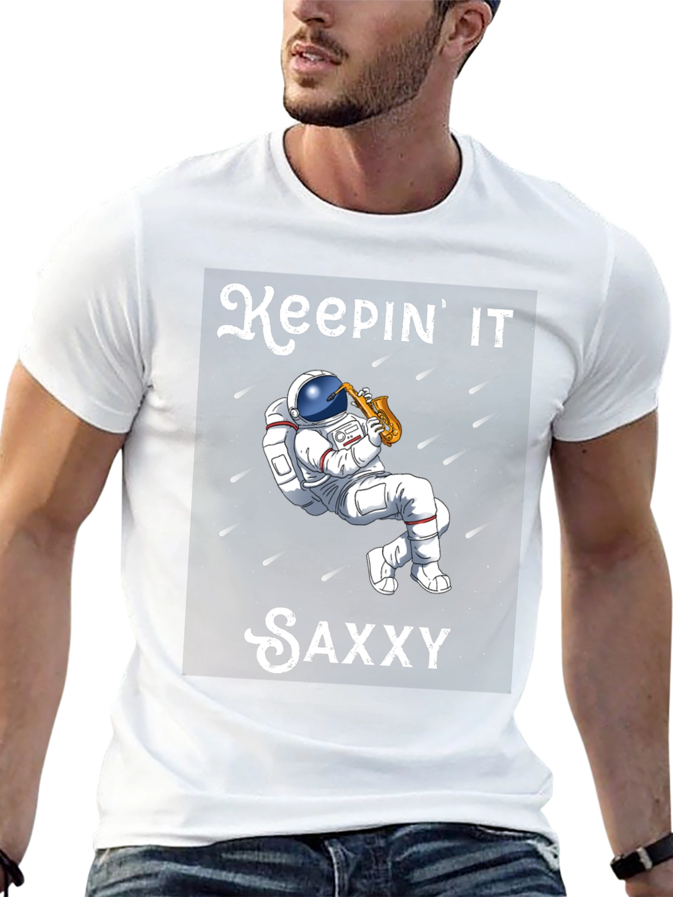 Keepin It Saxxy T-Shirt - Astronaut Saxophone Player