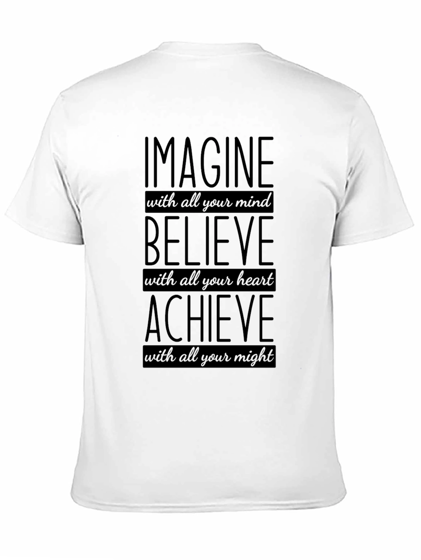 Imagine Believe Achieve Black Graphic Tee