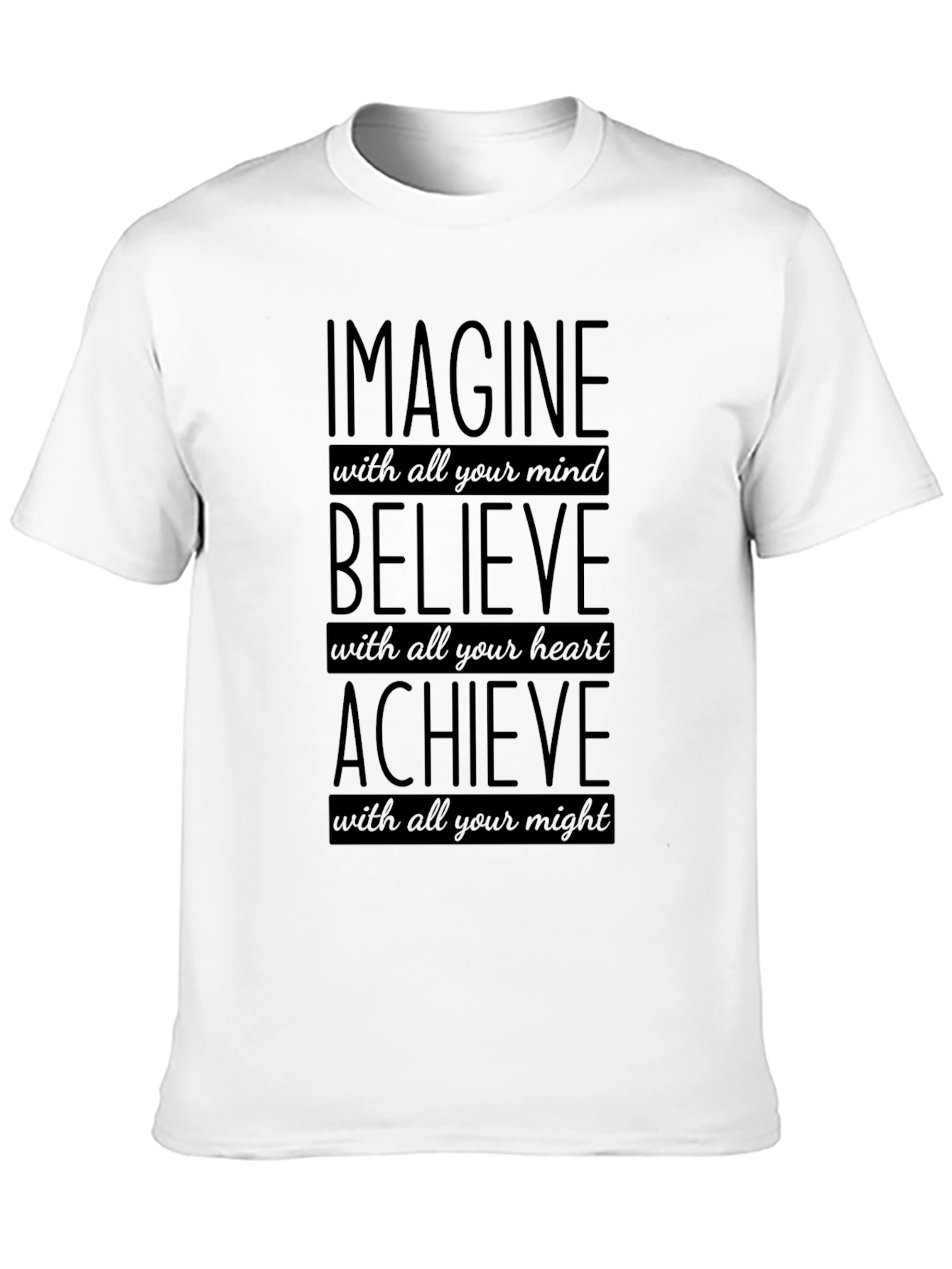 Imagine Believe Achieve Black Graphic Tee