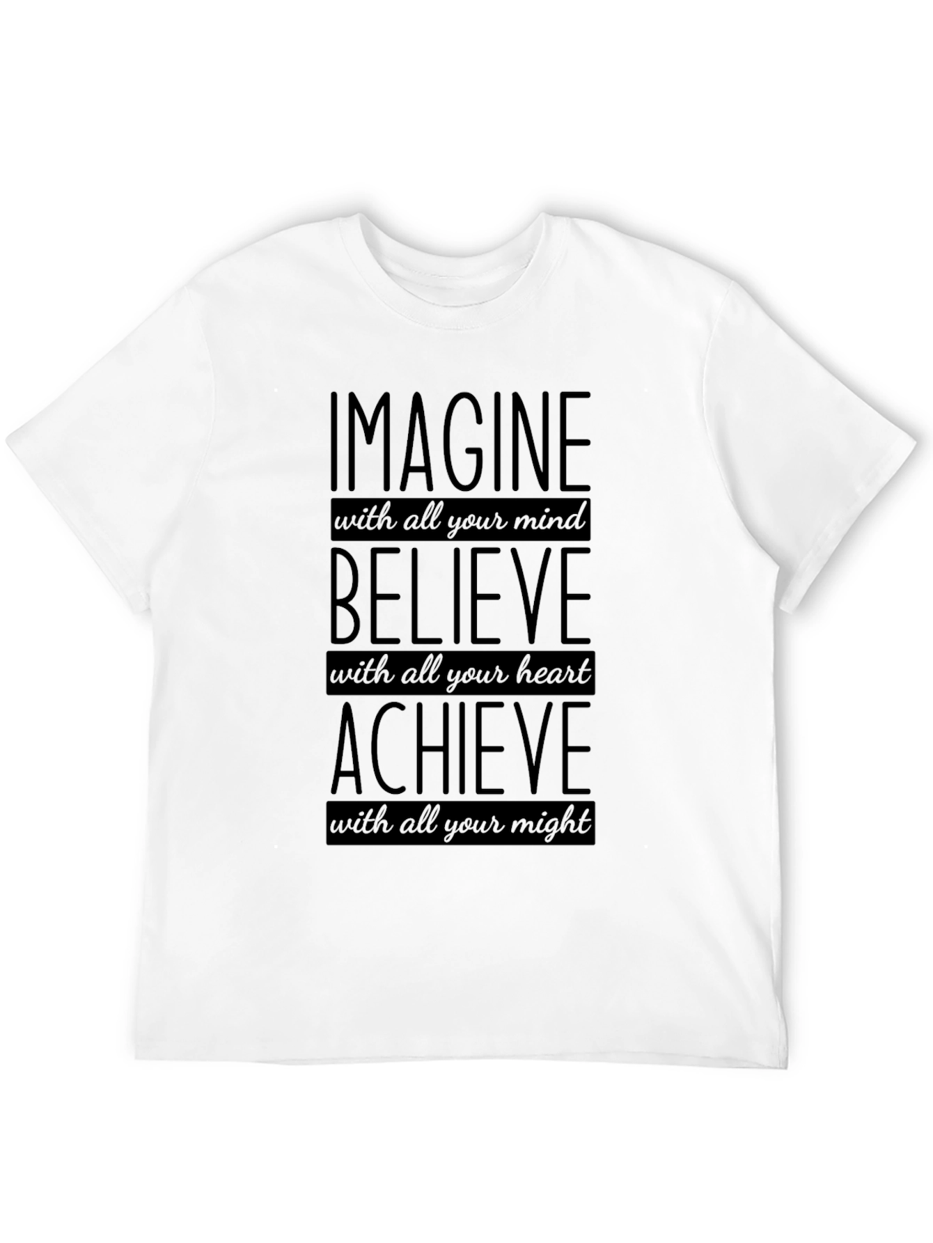 Imagine Believe Achieve Black Graphic Tee