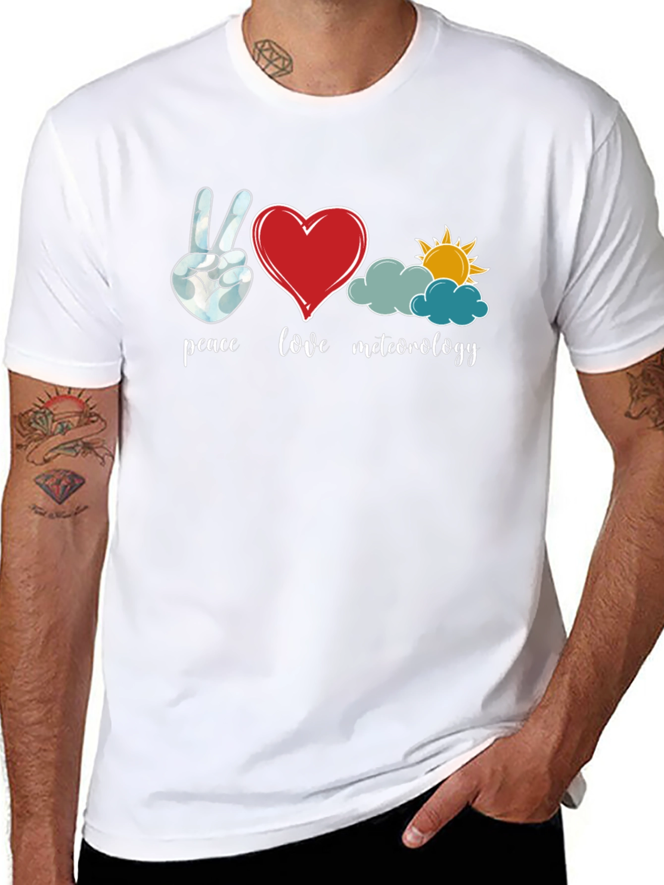 Peace Love Meteorology Graphic T-Shirt