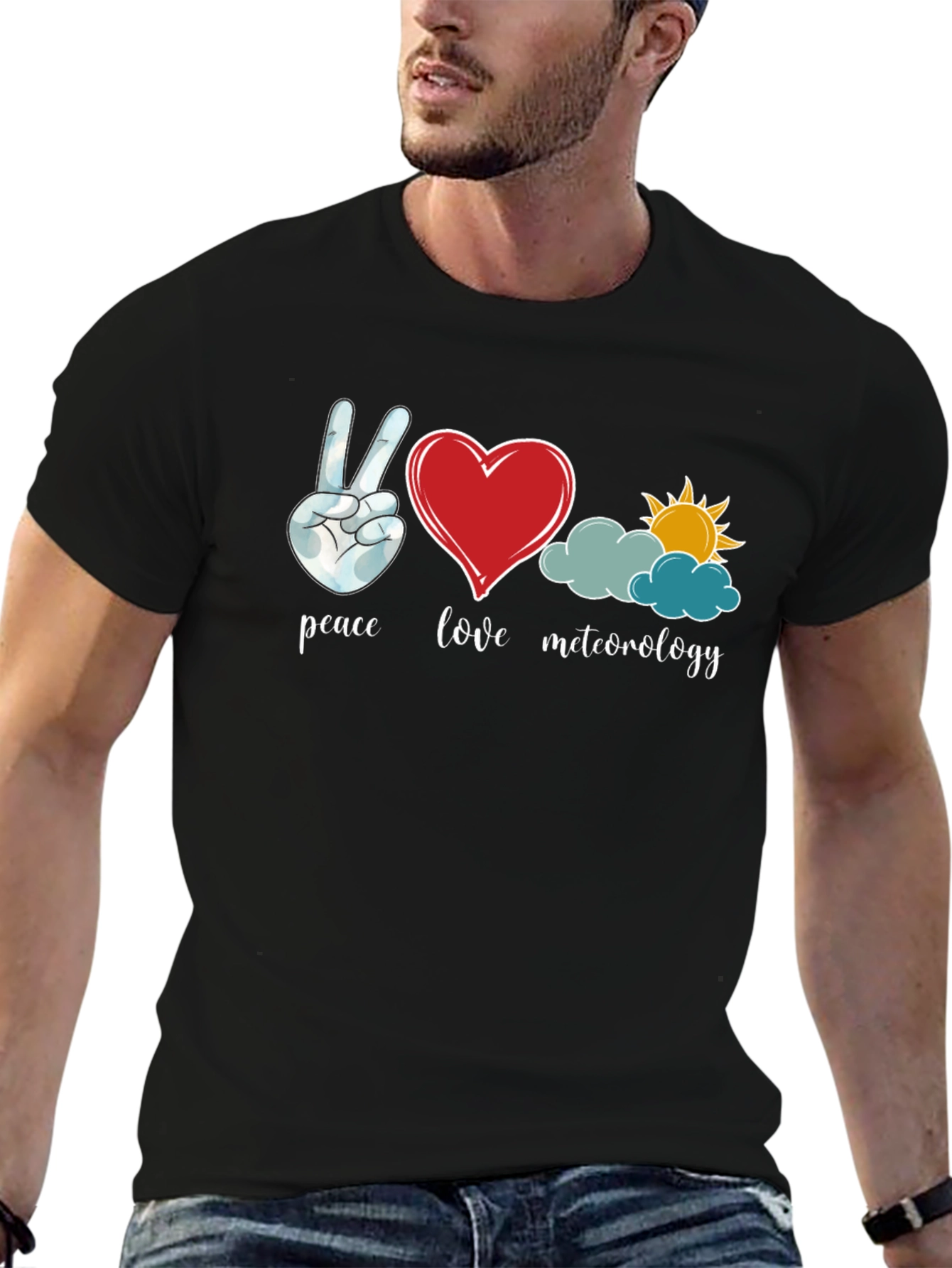 Peace Love Meteorology Graphic T-Shirt