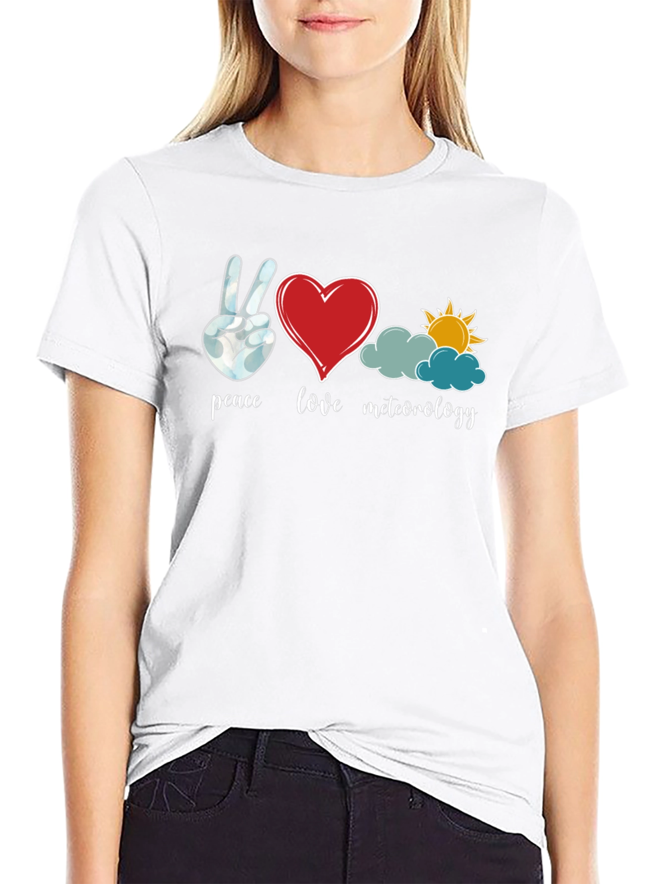 Peace Love Meteorology Graphic T-Shirt