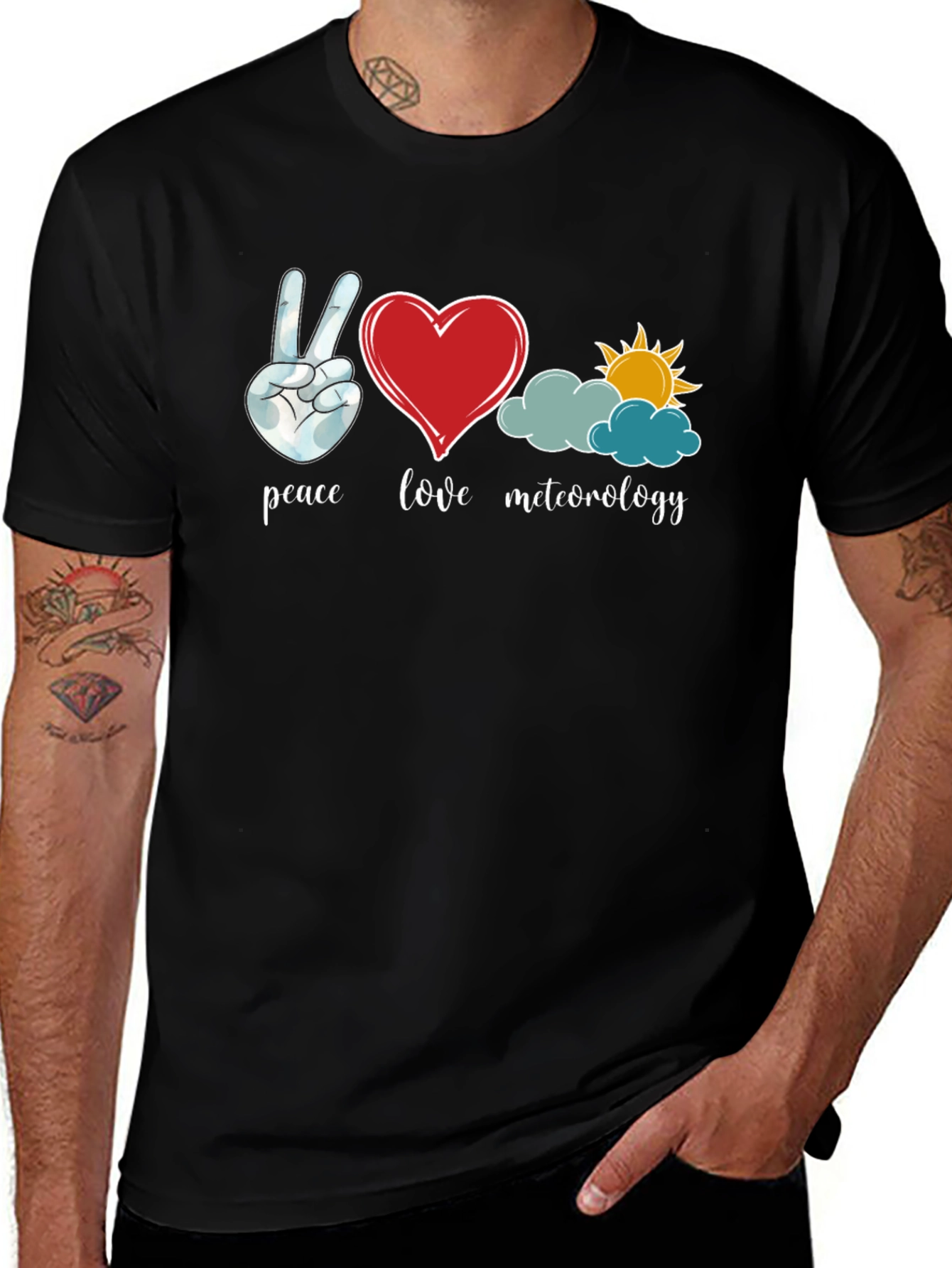 Peace Love Meteorology Graphic T-Shirt
