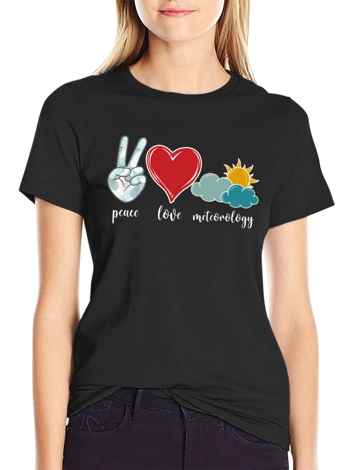 Peace Love Meteorology Graphic T-Shirt