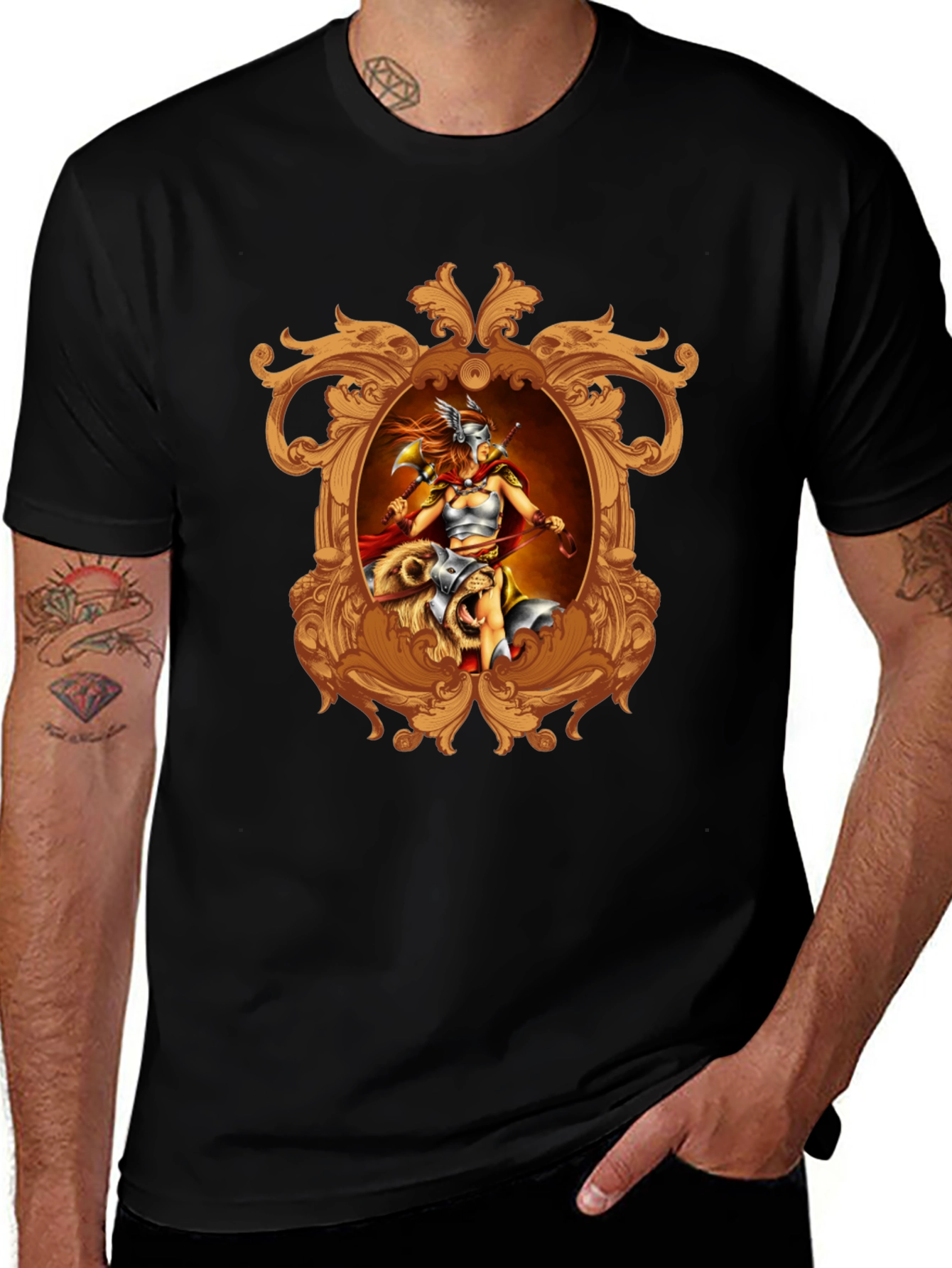 Viking Warrior Graphic Tee - Black
