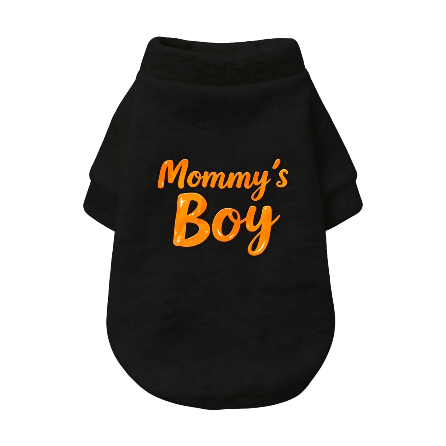 Mommy's Boy Shiny Orange Letter Puppy Grey Sweater