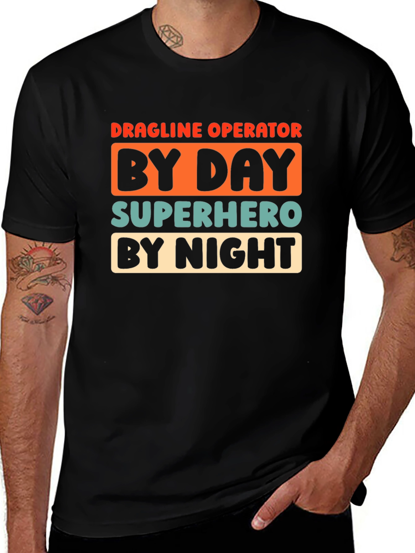 Dragline Operator Superhero T-Shirt