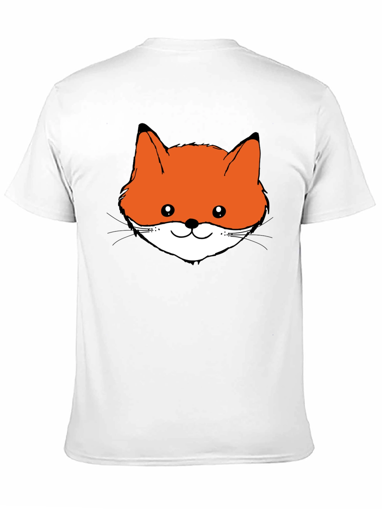 Fox Face Graphic Tee - Black Cotton T-Shirt