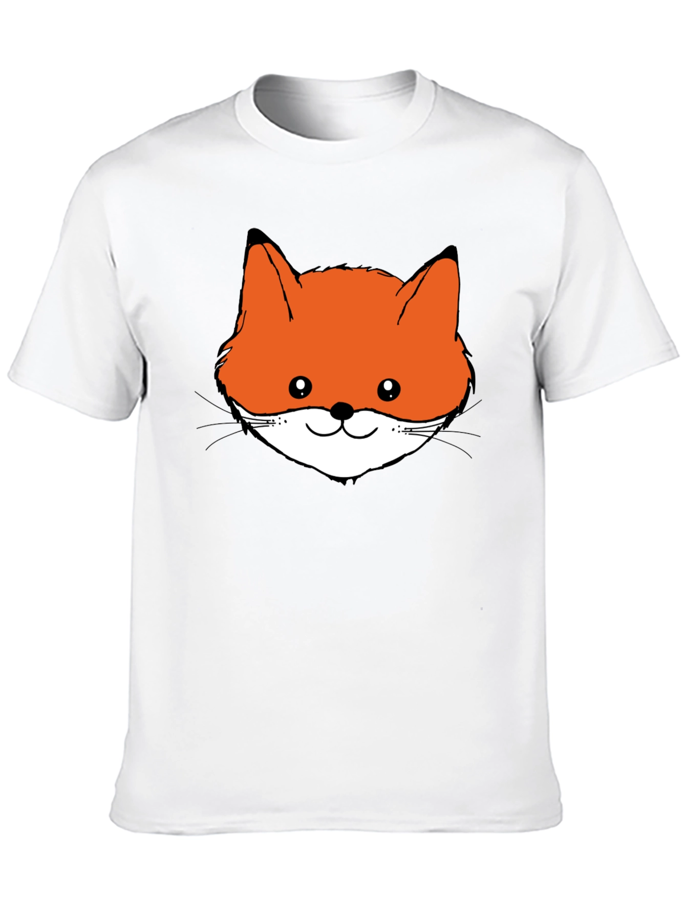 Fox Face Graphic Tee - Black Cotton T-Shirt