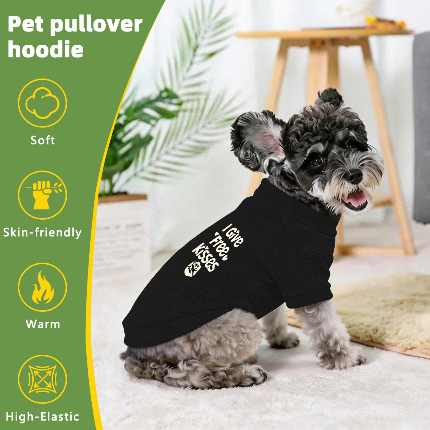 I Give Free Kisses Lip Print Sweet Pet Cardigan Sweater, Lovely Puppy Daily Outfit
