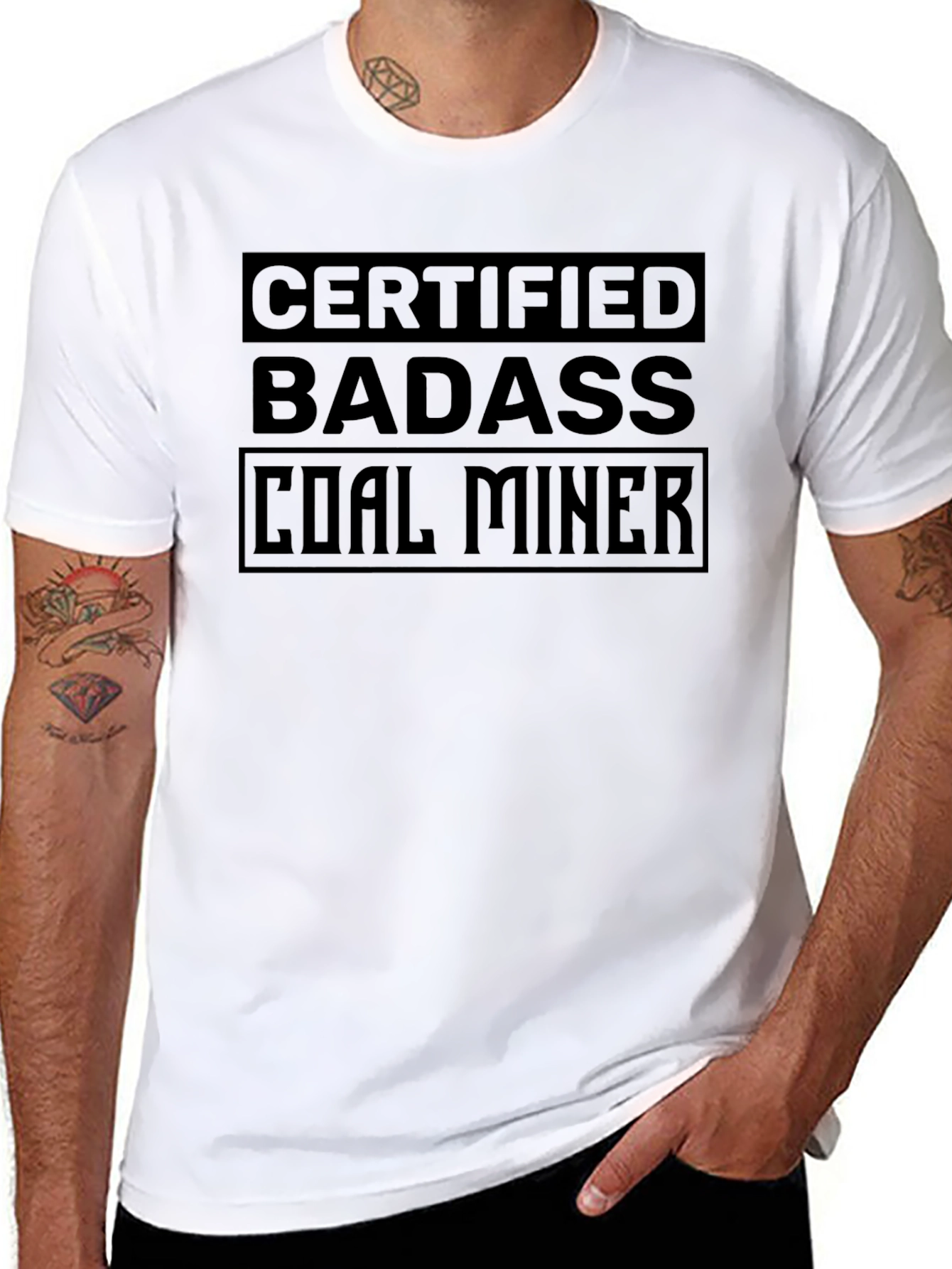 Certified Badass Coal Miner Black T-Shirt