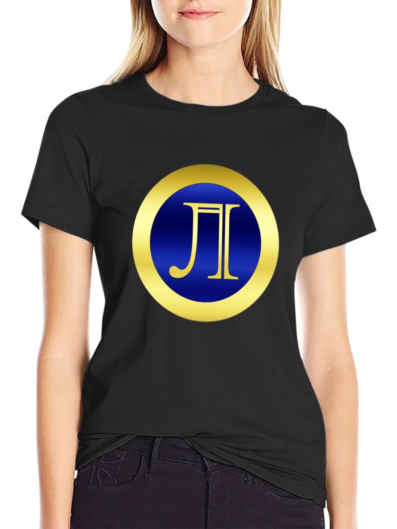 Stylish Black T-Shirt with Geometric Design