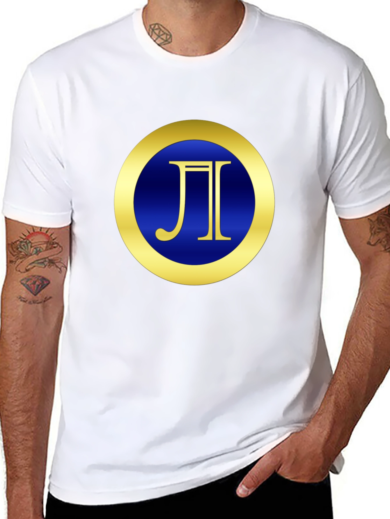 Stylish Black T-Shirt with Geometric Design