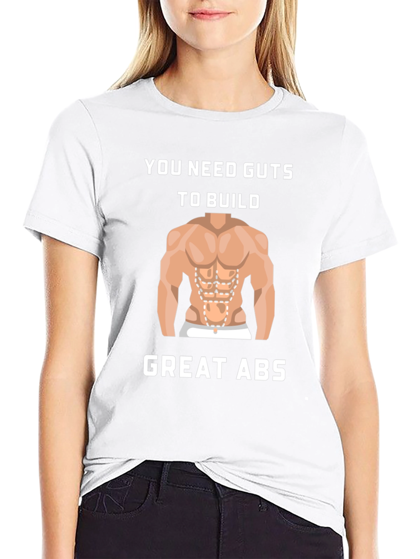 Guts To Build Great Abs Black T-Shirt
