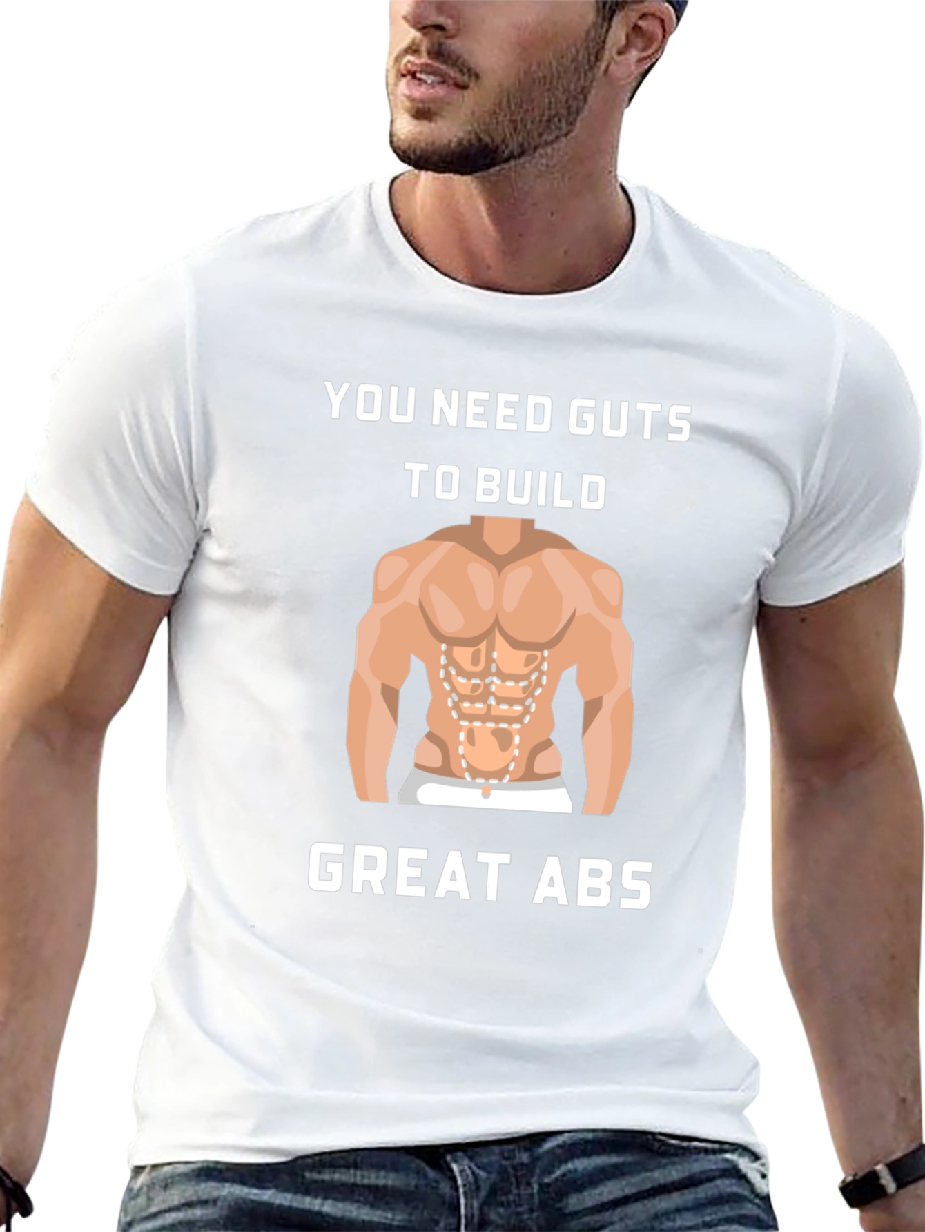 Guts To Build Great Abs Black T-Shirt