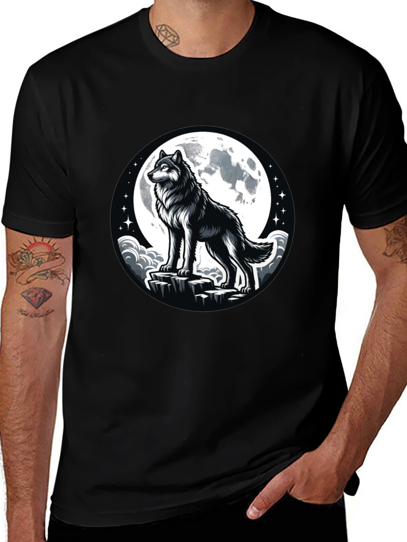 Wolf Moon Black T-Shirt