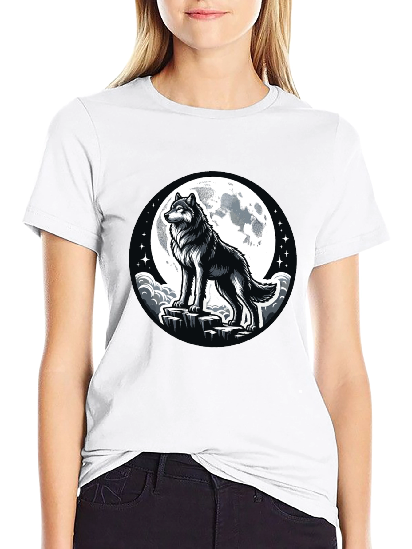 Wolf Moon Black T-Shirt