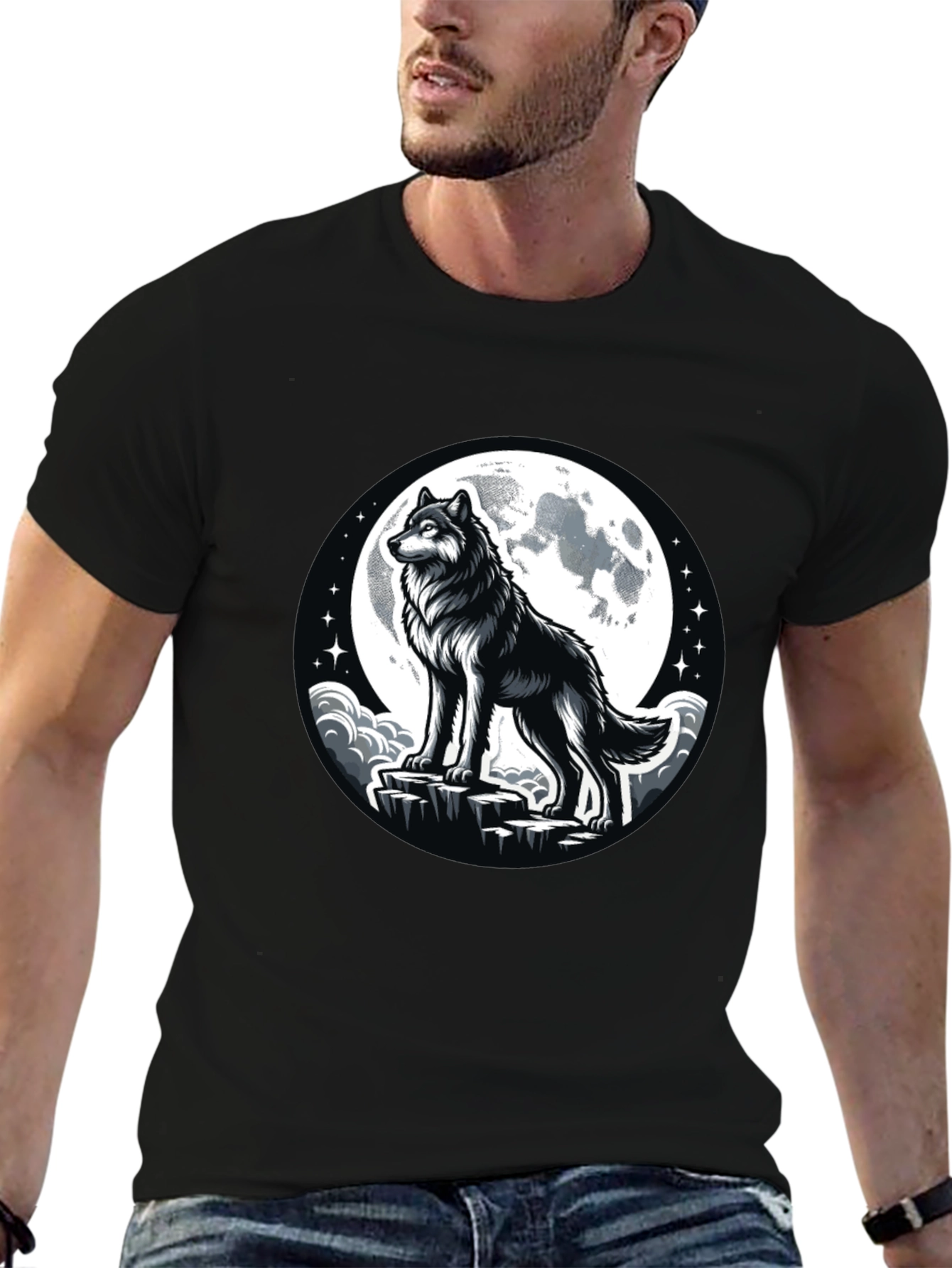 Wolf Moon Black T-Shirt