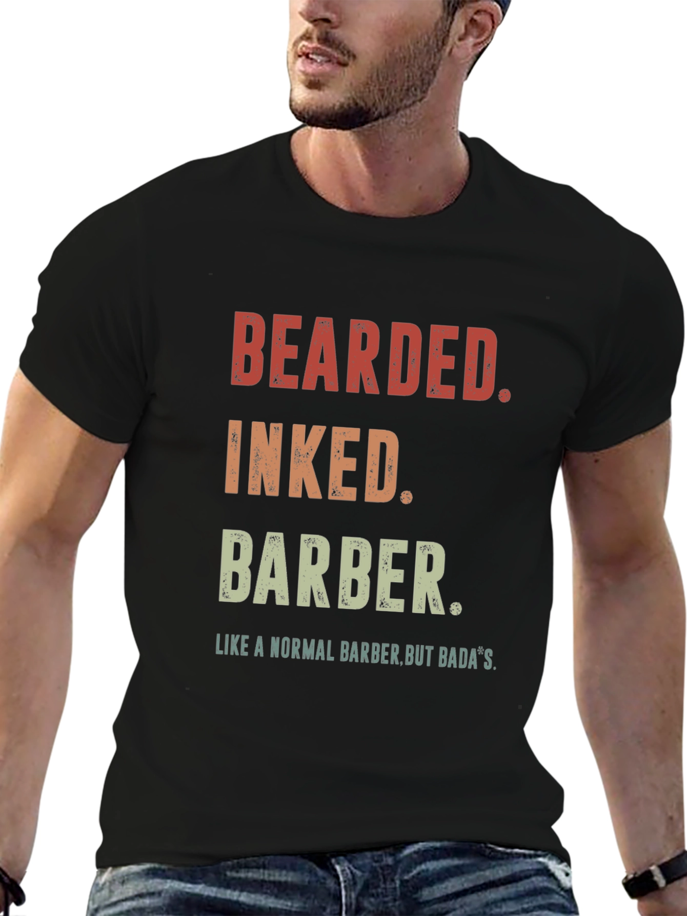 Bearded Inked Barber Graphic T-Shirt