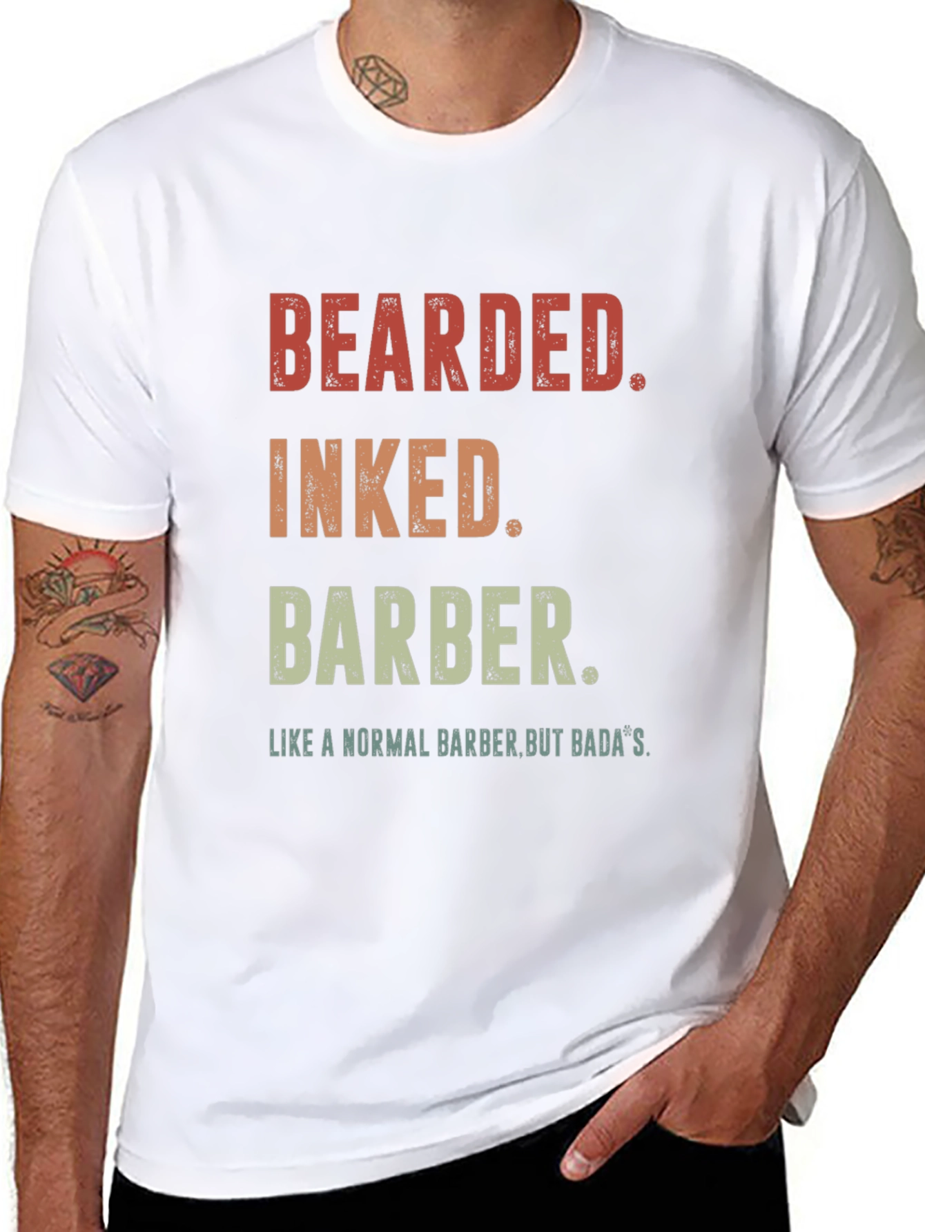 Bearded Inked Barber Graphic T-Shirt
