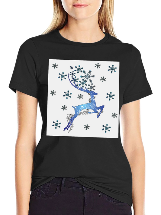 Winter Reindeer Snowflake Graphic Tee