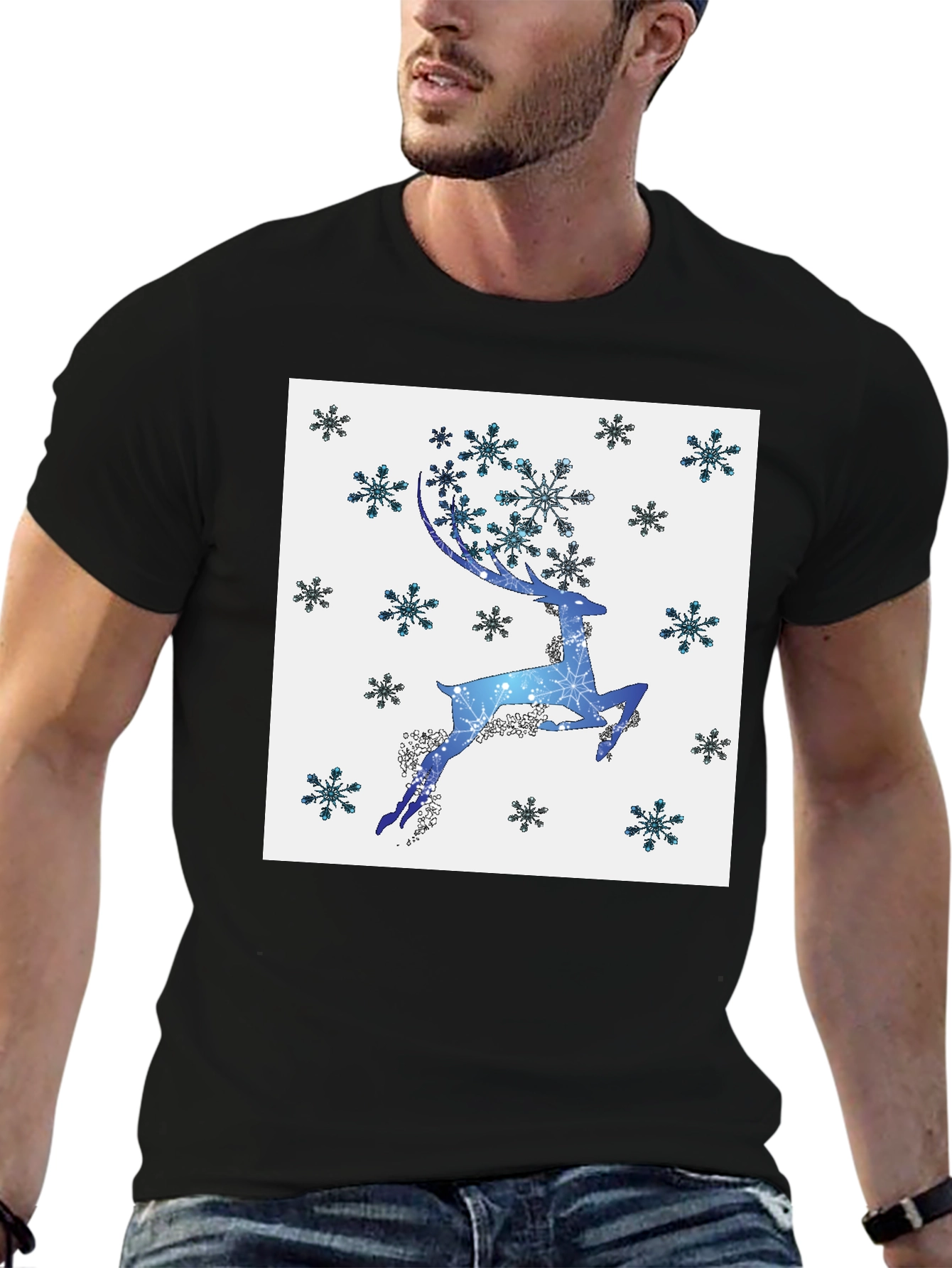 Winter Reindeer Snowflake Graphic Tee