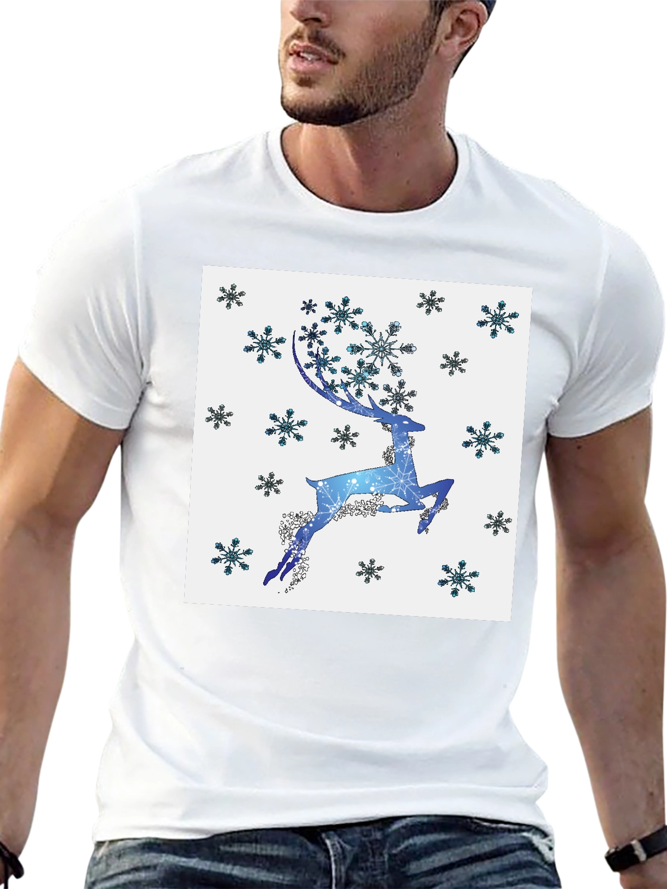Winter Reindeer Snowflake Graphic Tee