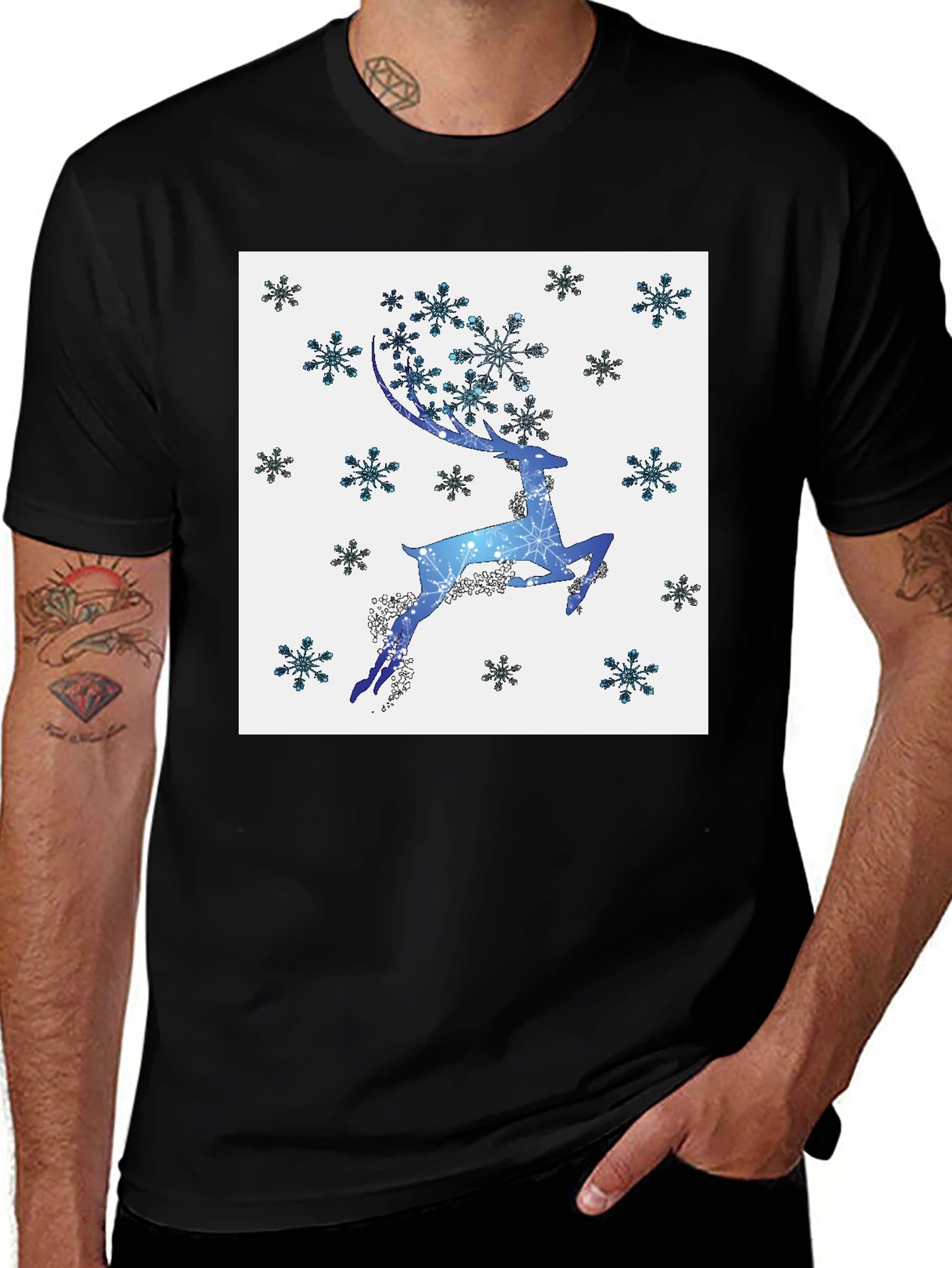 Winter Reindeer Snowflake Graphic Tee