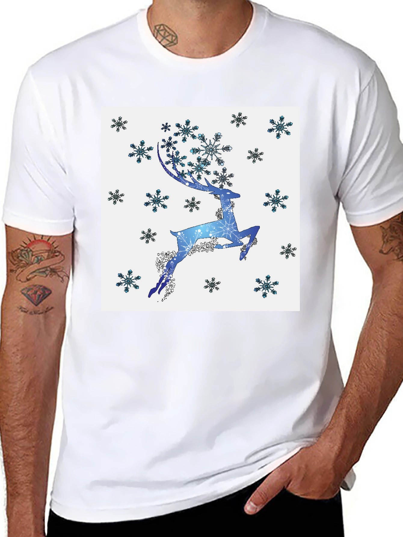 Winter Reindeer Snowflake Graphic Tee