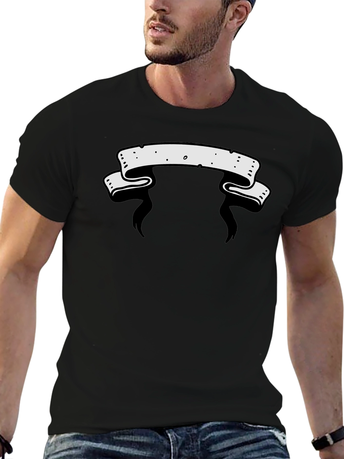 Mens Graphic Tee - Blank Banner Design