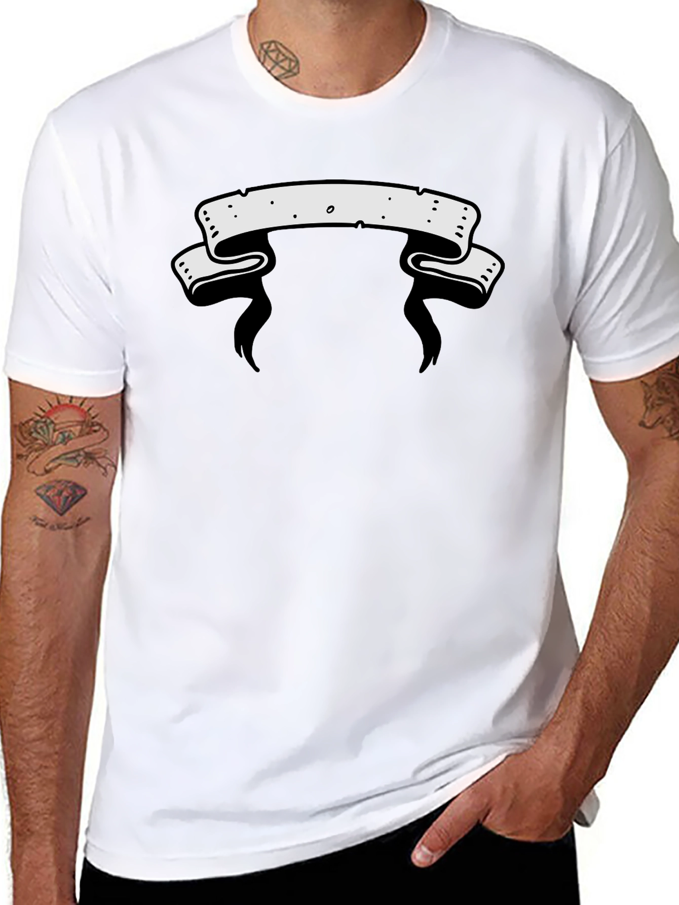 Mens Graphic Tee - Blank Banner Design