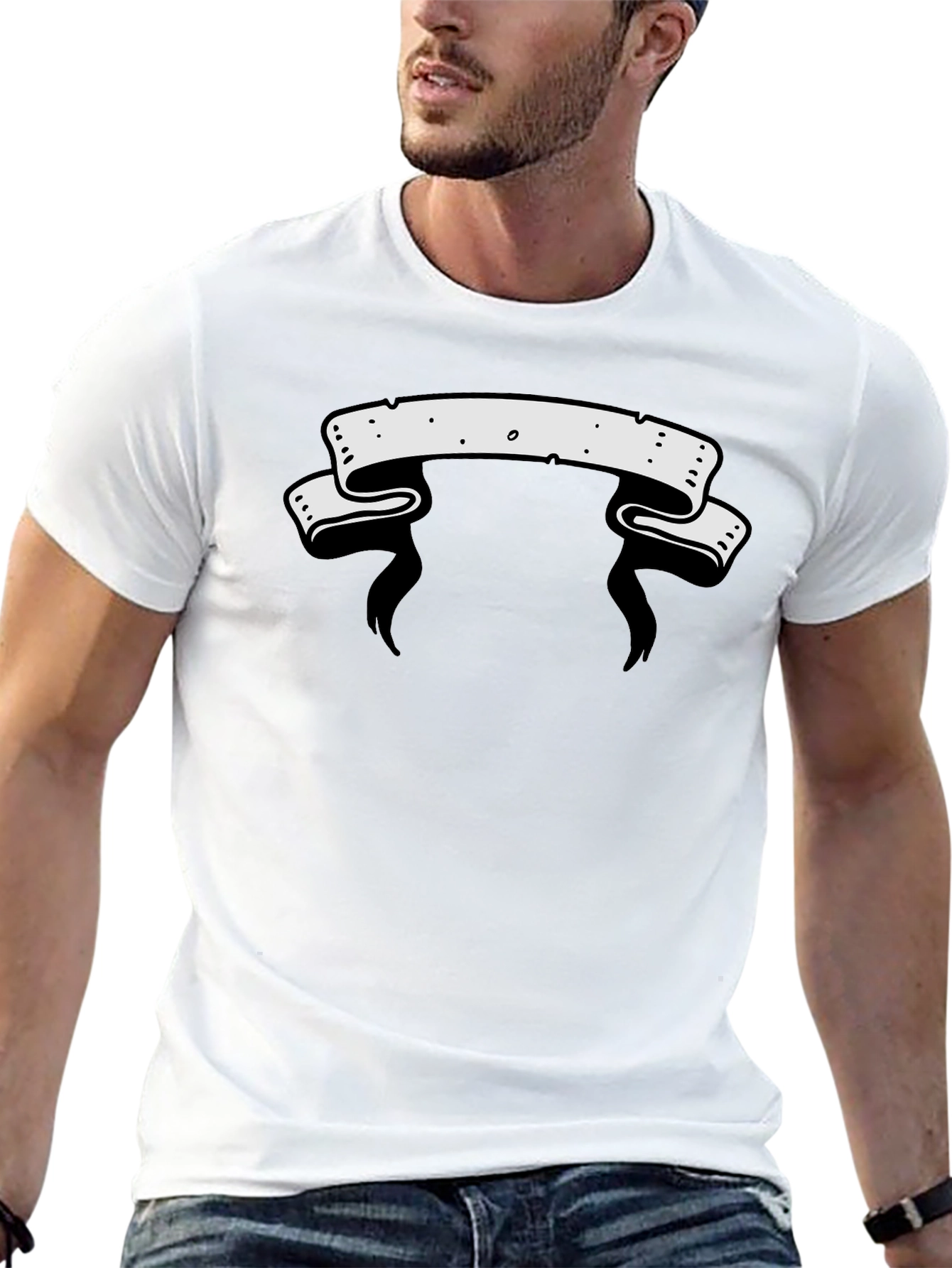Mens Graphic Tee - Blank Banner Design
