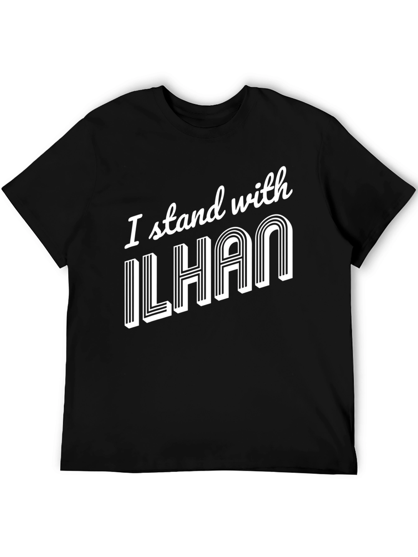 I Stand With Ilhan Black Graphic T-Shirt