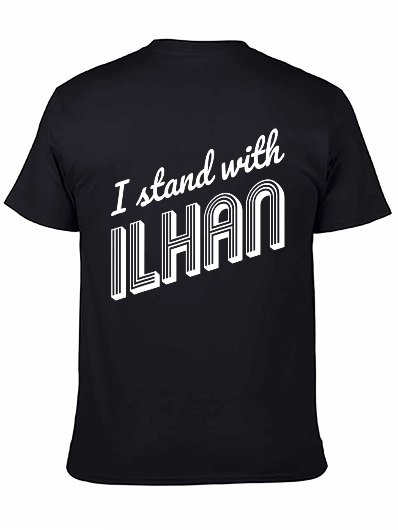 I Stand With Ilhan Black Graphic T-Shirt