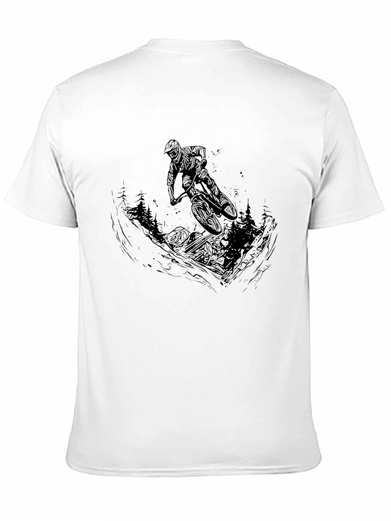 Mountain Biker Graphic Tee - Black Cotton