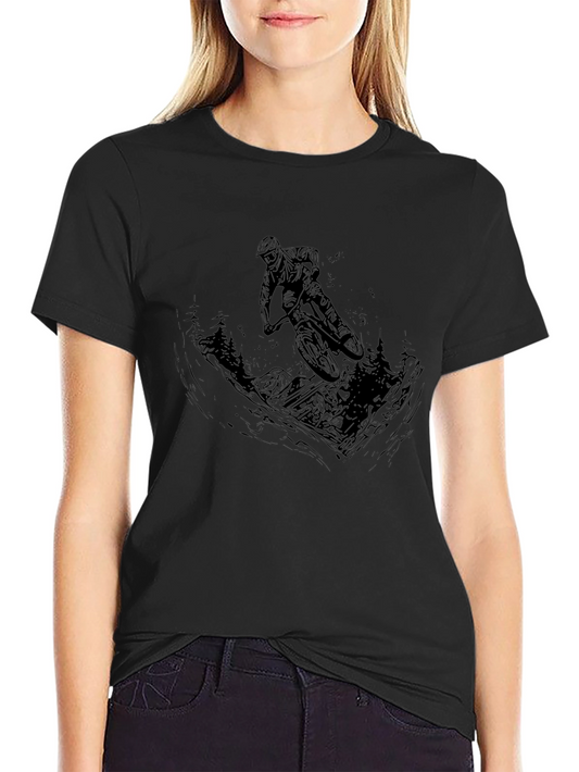 Mountain Biker Graphic Tee - Black Cotton