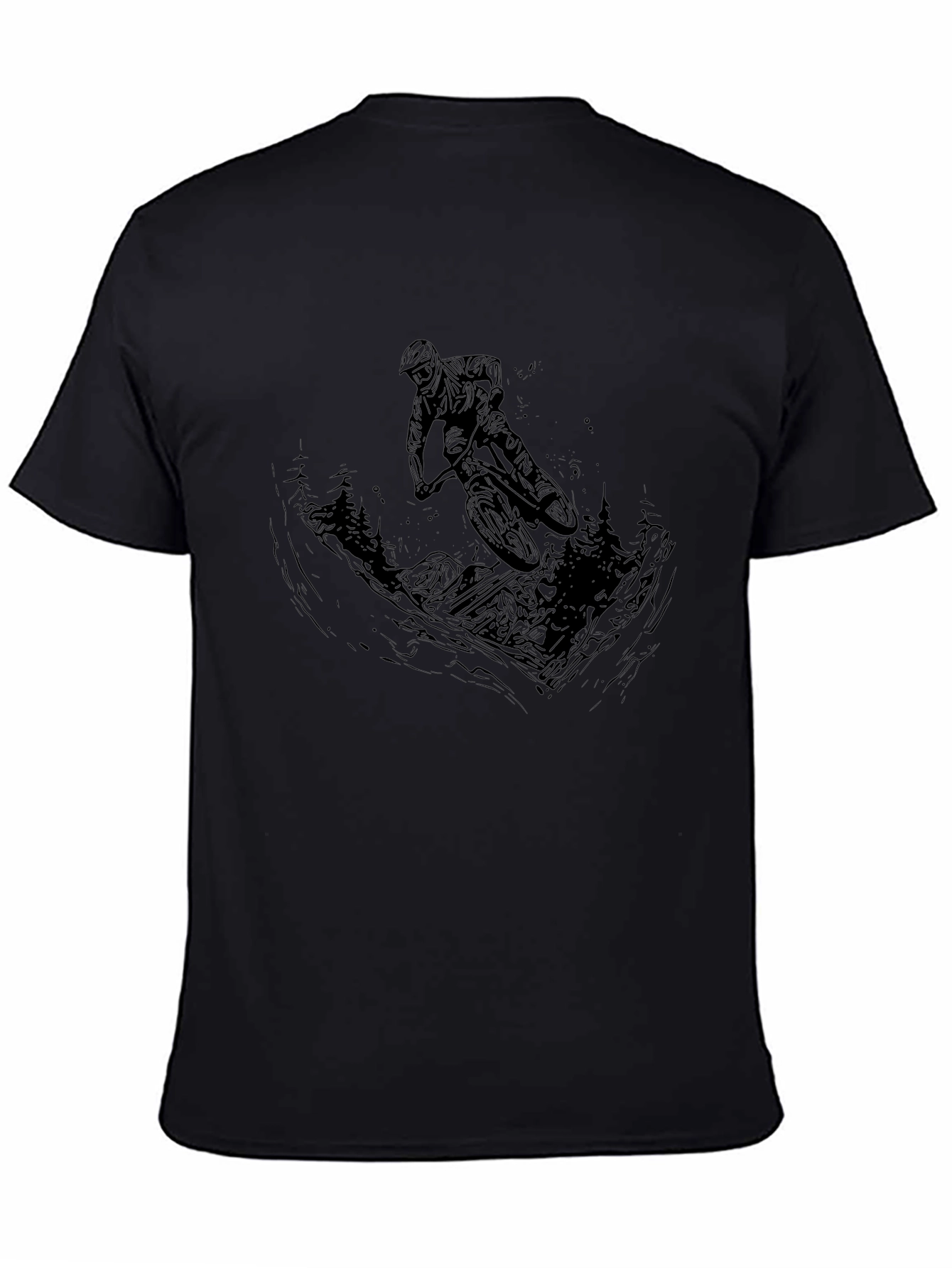 Mountain Biker Graphic Tee - Black Cotton