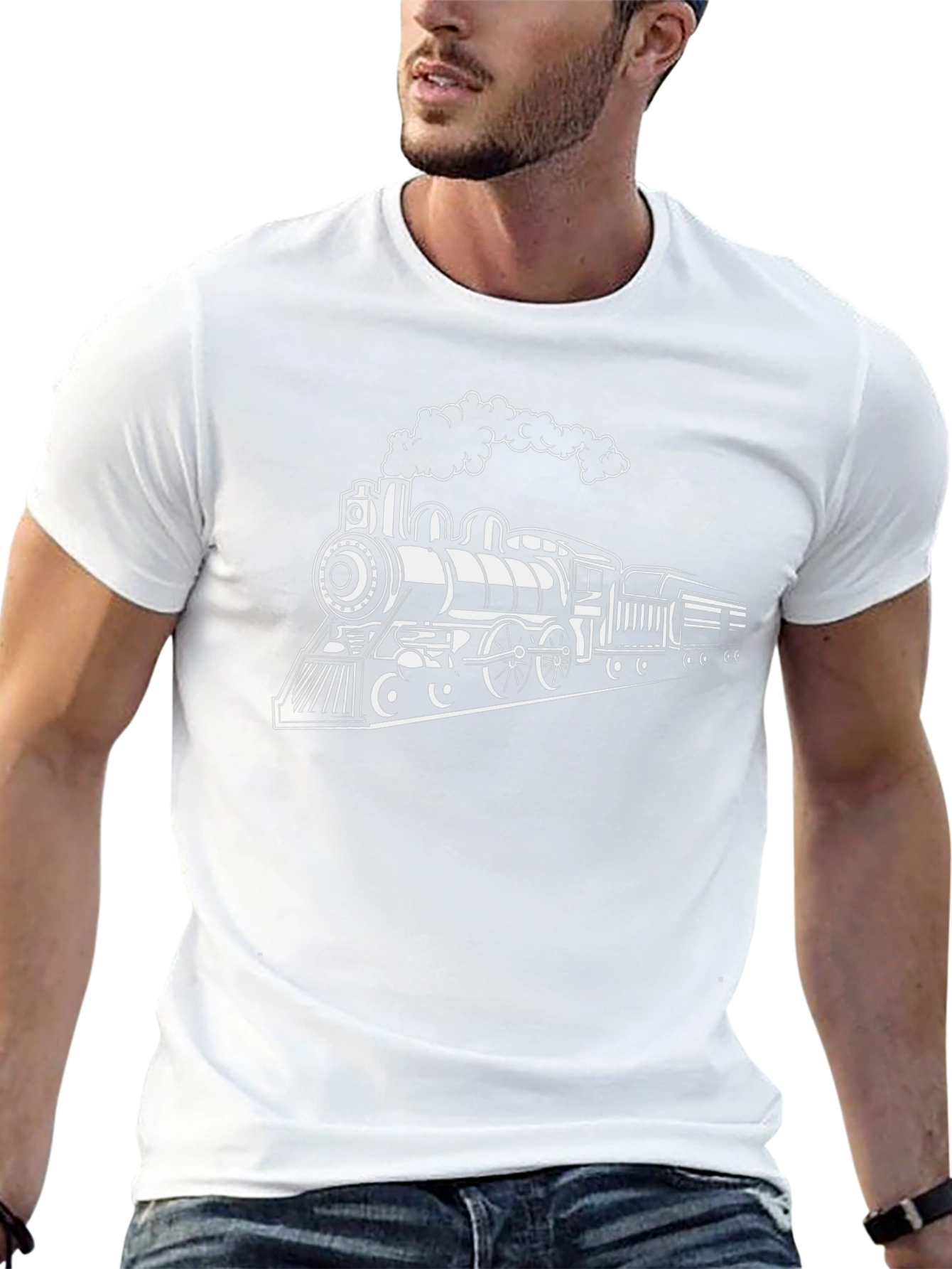 Classic Train Graphic Tee - Black Cotton