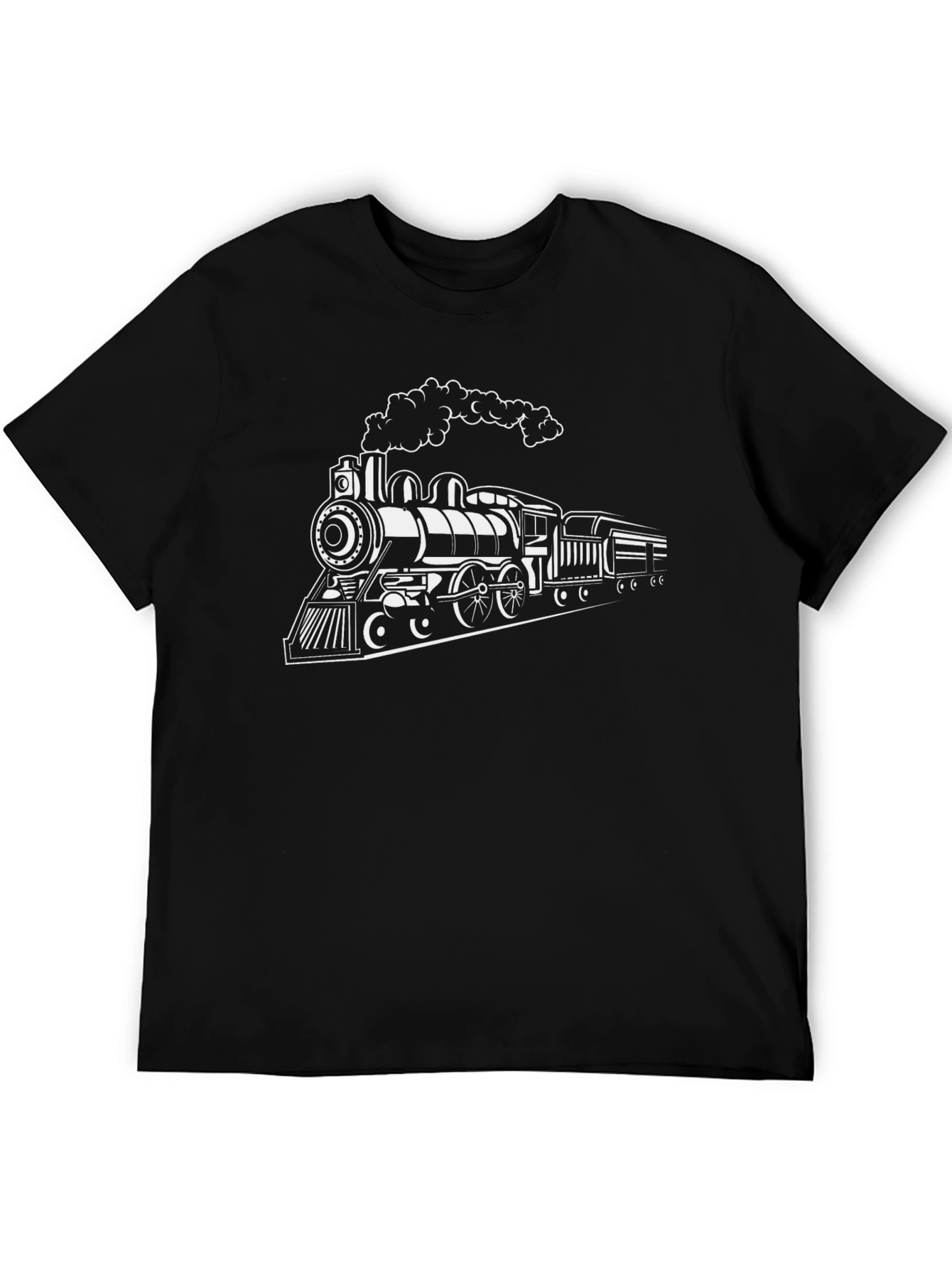 Classic Train Graphic Tee - Black Cotton